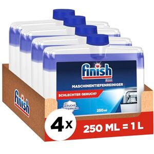 Finish Čistič hloubky stroje – tekutý čistič strojů proti vodnímu kameni a mastnotě pro čistou myčku – úsporné balení se 4 x 250 ml pečovatele v pračce Finish Čistič hloubky stroje – tekutý čistič strojů proti vodnímu kameni a mastnotě pro čistou myčku – úsporné balení se 4 x 250 ml pečovatele v pračce