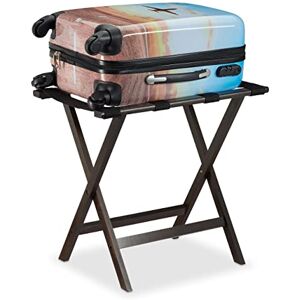 Relaxdays Kofferständer klappbar, aus Bambus, für Koffer und Gepäck, Kofferbock, HxBxT: 53,5 x 58 x 36,5 cm, dunkelbraun Relaxdays Kofferständer klappbar, aus Bambus, für Koffer und Gepäck, Kofferbock, HxBxT: 53,5 x 58 x 36,5 cm, dunkelbraun