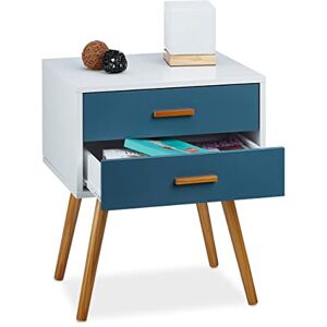 Relaxdays Beistellschrank Skandinavisches Design, 2 Schubladen, Retro HBT: 58 x 41 x 48 cm, matt lackiert, türkis weiß Relaxdays Beistellschrank Skandinavisches Design, 2 Schubladen, Retro HBT: 58 x 41 x 48 cm, matt lackiert, türkis weiß