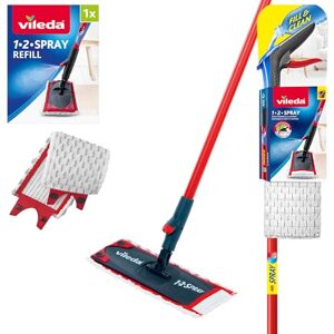 Vileda 1 – 2 plochý mop ve spreji, mop/náhradní balení, červené Vileda 1 – 2 plochý mop ve spreji, mop/náhradní balení, červené