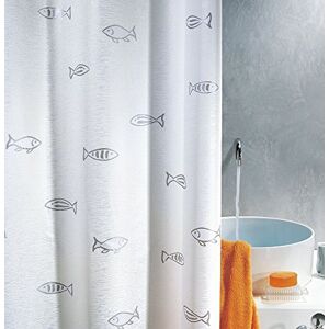 Spirella Anti-Schimmel sprchový závěs antibakteriální, lze prát, vodotěsný, polyester, "Kos" 120 x 200 cm Fische, stříbrný Spirella Anti-Schimmel sprchový závěs antibakteriální, lze prát, vodotěsný, polyester, "Kos" 120 x 200 cm Fische, stříbrný