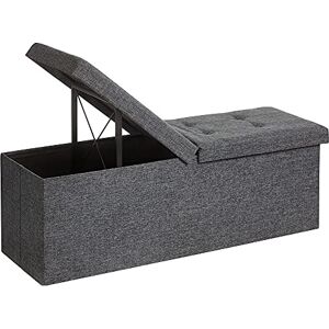 SONGMICS Skládací sedačka , skládací lavice, truhla na sezení, 120 litrů, poloviční víko, lze složit po stranách, max. statická zatížitelnost 300 kg, tmavě šedá, 110 x 38 x 38 cm, LSF76GYZ SONGMICS Skládací sedačka , skládací lavice, truhla na sezení, 120 litrů, poloviční víko, lze složit po stranách, max. statická zatížitelnost 300 kg, tmavě šedá, 110 x 38 x 38 cm, LSF76GYZ