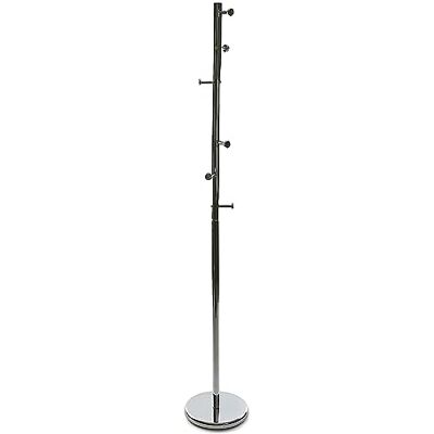 Versa Ruan minimalistický šatní stojan pro vstupní prostory, s 6 háčky nebo ramínky na oblečení nebo tašky, rozměry (v x d x š) 174 x 28 x 28 cm, kov, barva: stříbrná Versa Ruan minimalistický šatní stojan pro vstupní prostory, s 6 háčky nebo ramínky na oblečení nebo tašky, rozměry (v x d x š) 174 x 28 x 28 cm, kov, barva: stříbrná
