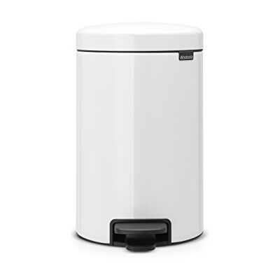 Brabantia 113864 nášlapný koš s vnitřním kbelíkem z kovu, plastový kov, bílý, 12 litrů, Brabantia 113864 nášlapný koš s vnitřním kbelíkem z kovu, plastový kov, bílý, 12 litrů,