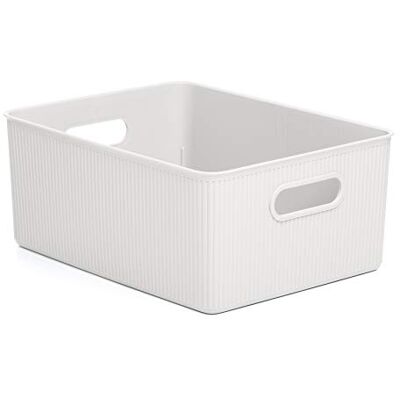 TATAY Plastový úložný box Baobab 15 l organizér box integrované rukojeti kompaktní a univerzální design recyklovaný plast bez BPA 29,4 x 38,5 x 16 cm, bílý TATAY Plastový úložný box Baobab 15 l organizér box integrované rukojeti kompaktní a univerzální design recyklovaný plast bez BPA 29,4 x 38,5 x 16 cm, bílý