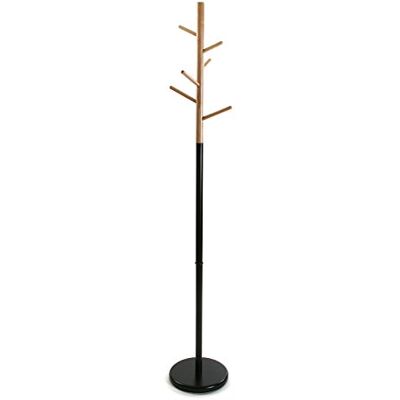 Versa Malmö minimalistický šatní stojan pro vstupní prostor, s 9 háčky na oblečení nebo tašky do haly, rozměry (v x d x š) 171 x 28 x 28 cm, kov a dřevo, barva: Černá Versa Malmö minimalistický šatní stojan pro vstupní prostor, s 9 háčky na oblečení nebo tašky do haly, rozměry (v x d x š) 171 x 28 x 28 cm, kov a dřevo, barva: Černá