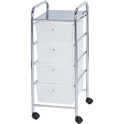 Wenko Vozík Messina se 4 zásuvkami – koupelnový vozík, vozík pro domácnost, ocel, 33 x 80,5 x 39 cm bílý Wenko Vozík Messina se 4 zásuvkami – koupelnový vozík, vozík pro domácnost, ocel, 33 x 80,5 x 39 cm bílý