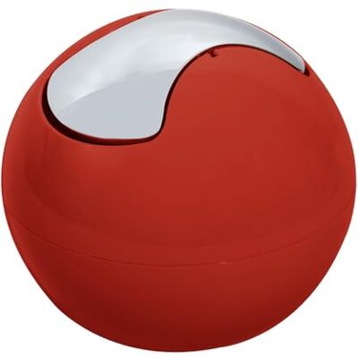 Spirella 10.14967 Kosmetický kbelík 1 litr Odpadkový koš Koš s výklopným víkem odpadkový koš na stůl Bowl červený Spirella 10.14967 Kosmetický kbelík 1 litr Odpadkový koš Koš s výklopným víkem odpadkový koš na stůl Bowl červený
