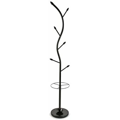 Versa Derby minimalistický šatní stojan pro vstupní prostor, s 9 háčky na oblečení nebo tašky do haly, rozměry (v x d x š) 185 x 30 x 30 cm, kov, barva: Černá Versa Derby minimalistický šatní stojan pro vstupní prostor, s 9 háčky na oblečení nebo tašky do haly, rozměry (v x d x š) 185 x 30 x 30 cm, kov, barva: Černá