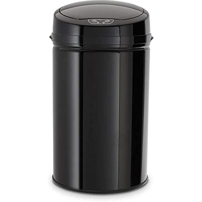 ECHTWERK Odpadkový koš, odpadkový koš se senzorem, elektrická nádoba na odpadky, infračervený senzor pohybu, korpus z ušlechtilé oceli, objem 30 litrů, INOX Black ECHTWERK Odpadkový koš, odpadkový koš se senzorem, elektrická nádoba na odpadky, infračervený senzor pohybu, korpus z ušlechtilé oceli, objem 30 litrů, INOX Black