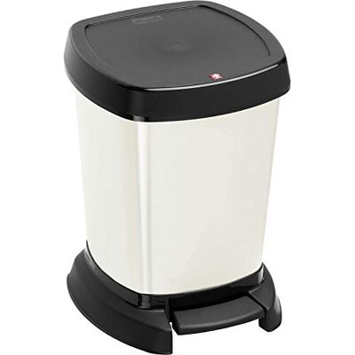 Rotho Paso Odpadkový koš koupelna 6 l Kosmetický koš koupelna s víkem s víkem Soft-Close pro tiché zavírání s protiskluzovými nožkami na dně snadné čištění bílá metalická Rotho Paso Odpadkový koš koupelna 6 l Kosmetický koš koupelna s víkem s víkem Soft-Close pro tiché zavírání s protiskluzovými nožkami na dně snadné čištění bílá metalická