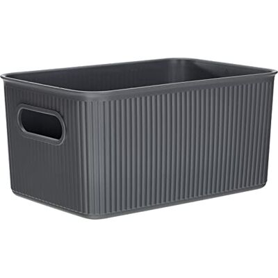 TATAY Plastový úložný box Baobab 5 l organizér box integrované rukojeti kompaktní a univerzální design plast bez BPA 18,1 x 27,2 x 13 cm, šedý TATAY Plastový úložný box Baobab 5 l organizér box integrované rukojeti kompaktní a univerzální design plast bez BPA 18,1 x 27,2 x 13 cm, šedý