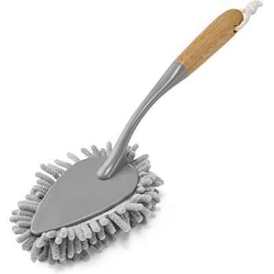 Addis Chenille-Staubwedel mit natürlich sterilem Bambusgriff, Grau/Holz, 8 x 4 x 33,5 cm Addis Chenille-Staubwedel mit natürlich sterilem Bambusgriff, Grau/Holz, 8 x 4 x 33,5 cm