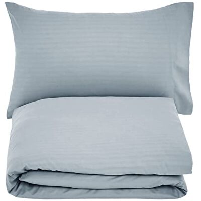 Amazon Basics Ložní prádlo 135 x 200 2dílné mikrovlákno, povlečení 135 x 200 cm & 1 povlak na polštář 50 x 80 cm, s patentkami, tmavě šedá, pruhovaný Amazon Basics Ložní prádlo 135 x 200 2dílné mikrovlákno, povlečení 135 x 200 cm & 1 povlak na polštář 50 x 80 cm, s patentkami, tmavě šedá, pruhovaný