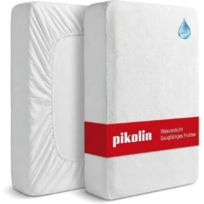 PIKOLIN Matratzenschutz für Kinderbetten 80x130 cm wasserdichtes saugfähiges Frottee bis 32 cm atmungsaktiv, geräuschlos, OEKO-TEX, Rundumschutz Premium Matratzenauflage für Kinder PIKOLIN Matratzenschutz für Kinderbetten 80x130 cm wasserdichtes saugfähiges Frottee bis 32 cm atmungsaktiv, geräuschlos, OEKO-TEX, Rundumschutz Premium Matratzenauflage für Kinder