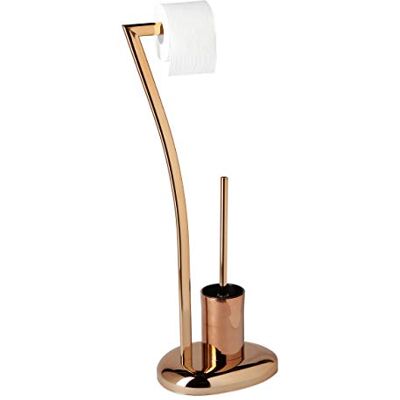 Relaxdays Stojanová WC souprava Wimedo v x š x h: 75 x 21 x 26 cm, držák toaletního kartáče z ušlechtilé oceli s mědí lakování, držák toaletního papíru a držák na toaletu jako volně stojící WC štětka, měď Relaxdays Stojanová WC souprava Wimedo v x š x h: 75 x 21 x 26 cm, držák toaletního kartáče z ušlechtilé oceli s mědí lakování, držák toaletního papíru a držák na toaletu jako volně stojící WC štětka, měď