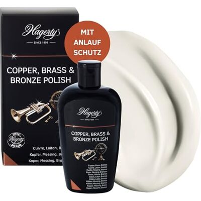 Hagerty Copper Brass & Bronze Polish 250 ml I účinná bronzová mosaz leštidlo mědi pro obnovený lesk I lešticí pasta pro vázy sochy, měděné nádobí, dekorační předměty, hudební nástroje atd Hagerty Copper Brass & Bronze Polish 250 ml I účinná bronzová mosaz leštidlo mědi pro obnovený lesk I lešticí pasta pro vázy sochy, měděné nádobí, dekorační předměty, hudební nástroje atd