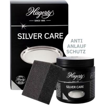 Hagerty Silver Care stříbrná pasta 185 g I účinná lešticí pasta na čištění a péči o stříbro a postříbřený kov I prostředek na čištění stříbra pro naběhlé stříbrné zboží talíře podnosy I vč. houby Hagerty Silver Care stříbrná pasta 185 g I účinná lešticí pasta na čištění a péči o stříbro a postříbřený kov I prostředek na čištění stříbra pro naběhlé stříbrné zboží talíře podnosy I vč. houby