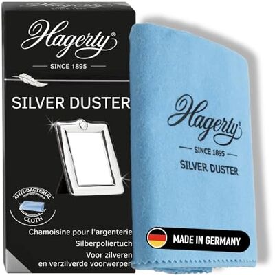 Hagerty Silver Duster hadřík na čištění stříbra s ochranou proti ztmavnutí 55 x 35 cm, impregnovaný lešticí hadřík na stříbro z bavlny, efektivní čisticí hadřík Hagerty Silver Duster hadřík na čištění stříbra s ochranou proti ztmavnutí 55 x 35 cm, impregnovaný lešticí hadřík na stříbro z bavlny, efektivní čisticí hadřík