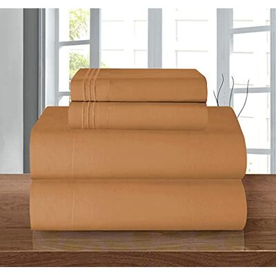 Elegant Comfort Sada ložního prádla, luxusní, měkká, počet vláken 1500, egyptská kvalita, odolná proti mačkání a světlu, 3 kusy moderní Twin/Twin XL světle hnědá Elegant Comfort Sada ložního prádla, luxusní, měkká, počet vláken 1500, egyptská kvalita, odolná proti mačkání a světlu, 3 kusy moderní Twin/Twin XL světle hnědá