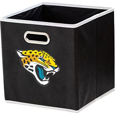 Franklin Sports Skládací úložný box NFL Jacksonville Jaguars, NFL skládací kostka, úložná nádoba, vhodná na odpadkový koš, látka, NFL týmové úložné kostky, jednotná velikost Franklin Sports Skládací úložný box NFL Jacksonville Jaguars, NFL skládací kostka, úložná nádoba, vhodná na odpadkový koš, látka, NFL týmové úložné kostky, jednotná velikost