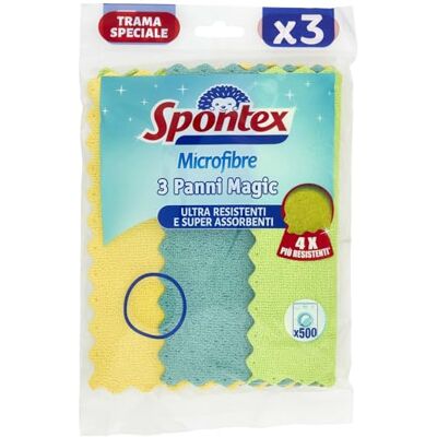 Spontex , Kouzelné ubrousky, technologie Aqua-Plus s mikrovláknem, 1 balení (1 x 3 kusy) Spontex , Kouzelné ubrousky, technologie Aqua-Plus s mikrovláknem, 1 balení (1 x 3 kusy)