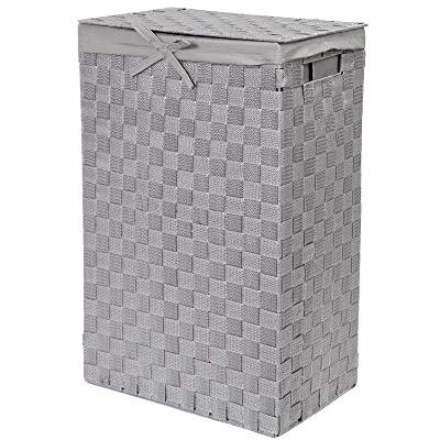 Compactor STAN koš na prádlo, velikost L, 25 x 38 x 60 cm, šedá, stylová nádoba na prádlo z výpletu Rayon s víkem Compactor STAN koš na prádlo, velikost L, 25 x 38 x 60 cm, šedá, stylová nádoba na prádlo z výpletu Rayon s víkem
