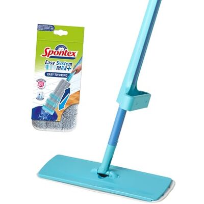 Spontex Stěrač podlahy Easy System Max+ – mop s potahem z mikrovlákna a integrovaným systémem wringu – čistí laminátové, dřevěné a dlaždicové podlahy Spontex Stěrač podlahy Easy System Max+ – mop s potahem z mikrovlákna a integrovaným systémem wringu – čistí laminátové, dřevěné a dlaždicové podlahy