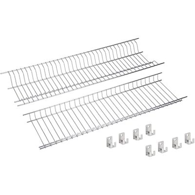 Sauvic Set mit Geschirr- und Gläserabtropfer aus Edelstahl für 65 cm breite Schränke Sauvic Set mit Geschirr- und Gläserabtropfer aus Edelstahl für 65 cm breite Schränke