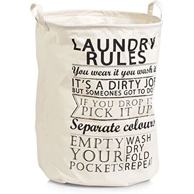 Zeller 14260 koš na prádlo Laundry Rules, canvas, látka, béžová, 38 x 38 x 48 cm Zeller 14260 koš na prádlo Laundry Rules, canvas, látka, béžová, 38 x 38 x 48 cm