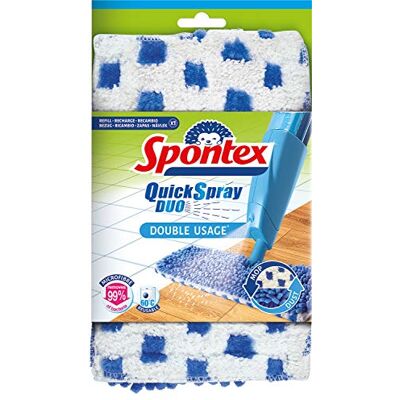 Spontex Náhradní potahy z mikrovlákna Quick Spray Duo, ideální pro suché a vlhké čištění podlahy, 1× sada 2 ks Spontex Náhradní potahy z mikrovlákna Quick Spray Duo, ideální pro suché a vlhké čištění podlahy, 1× sada 2 ks