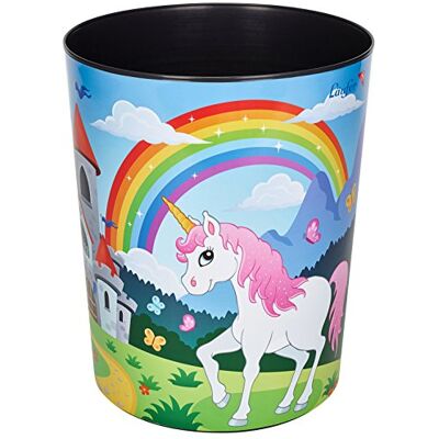 Läufer Runner 26664 jednorožec na odpadky, 13 litrový koš na odpadky, ideální do dětského pokoje, kulatý, robustní plast, různé motivy Läufer Runner 26664 jednorožec na odpadky, 13 litrový koš na odpadky, ideální do dětského pokoje, kulatý, robustní plast, různé motivy