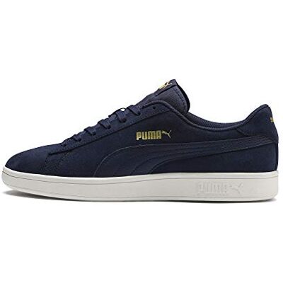 PUMA Unisex Smash V2 Sneaker, Peacoat Team Gold Whisper White, 40.5 EU PUMA Unisex Smash V2 Sneaker, Peacoat Team Gold Whisper White, 40.5 EU