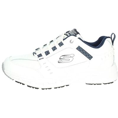 Skechers Oak Canyon Redwick pánské trenéry, White Leather Synthetic Textile Navy Trim Skechers Oak Canyon Redwick pánské trenéry, White Leather Synthetic Textile Navy Trim