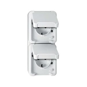 Schneider Electric Merten Schuko zásuvka, 2dílná, svislá, na omítku, ochrana proti doteku, IP44, Aquastar, světle šedá, číslo výrobku MEG2328-8029 Schneider Electric Merten Schuko zásuvka, 2dílná, svislá, na omítku, ochrana proti doteku, IP44, Aquastar, světle šedá, číslo výrobku MEG2328-8029