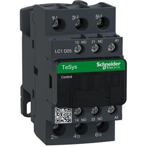 Schneider Electric Výkonový stykač TeSys LC1D, 3pólový, +1S+1Ö, 11 kW, 25A, 400V AC3, cívka 110 V AC, číslo položky LC1D25F7 Schneider Electric Výkonový stykač TeSys LC1D, 3pólový, +1S+1Ö, 11 kW, 25A, 400V AC3, cívka 110 V AC, číslo položky LC1D25F7