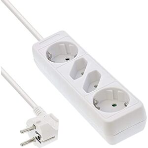 InLine Zásuvková lišta 16443W, 4násobná, 2x ochranný kontakt + 2 euro, 3 m, bílá InLine Zásuvková lišta 16443W, 4násobná, 2x ochranný kontakt + 2 euro, 3 m, bílá