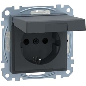 Schneider Electric Merten Schuko zásuvka se sklápěcím víkem, 2pólový+E, ochrana proti dotyku, zásuvné svorky, systém M, antracitová, číslo výrobku MEG2310-0414 Schneider Electric Merten Schuko zásuvka se sklápěcím víkem, 2pólový+E, ochrana proti dotyku, zásuvné svorky, systém M, antracitová, číslo výrobku MEG2310-0414