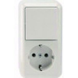 Schneider Electric Merten Kombi Schuko zásuvka / vypínač/vypínač, na omítku, 16 A, IP20, bílá, číslo výrobku MEG3495-8719 Schneider Electric Merten Kombi Schuko zásuvka / vypínač/vypínač, na omítku, 16 A, IP20, bílá, číslo výrobku MEG3495-8719