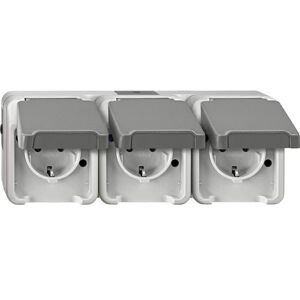 Schneider Electric Merten Schuko zásuvka se sklápěcím víkem, 3dílná, vodorovná, IP44, Aquastar, číslo výrobku MEG2391-8029 Schneider Electric Merten Schuko zásuvka se sklápěcím víkem, 3dílná, vodorovná, IP44, Aquastar, číslo výrobku MEG2391-8029