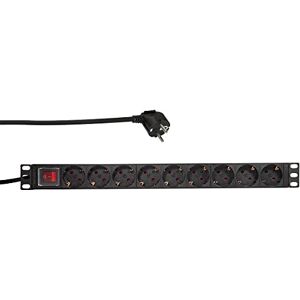 LogiLink Professional PDU9C02 vysoce kvalitní 19" zásuvková lišta 9násobná CEE7/3 (ochranný kontakt) s vypínačem černá LogiLink Professional PDU9C02 vysoce kvalitní 19" zásuvková lišta 9násobná CEE7/3 (ochranný kontakt) s vypínačem černá