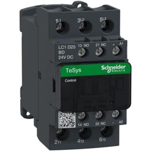 Schneider Electric Výkonový stykač TeSys Control LC1D, 3pólový, +1S+1Ö, 11kW, 25A, 400V AC3, cívka 24V DC, číslo výrobku LC1D25BD Schneider Electric Výkonový stykač TeSys Control LC1D, 3pólový, +1S+1Ö, 11kW, 25A, 400V AC3, cívka 24V DC, číslo výrobku LC1D25BD