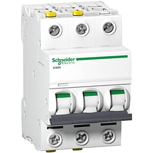 Schneider Electric Proudový jistič Acti9 iC60N, 3pólový, 20A, charakteristika C, bílý, číslo výrobku A9F04320 Schneider Electric Proudový jistič Acti9 iC60N, 3pólový, 20A, charakteristika C, bílý, číslo výrobku A9F04320
