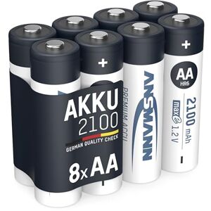 Ansmann Baterie AA Mignon 2100 mAh 1,2 V NiMH nabíjecí baterie AA baterie maxE (nízké samovybíjení a přednabité) ideální pro hračky, rádiovou klávesnici/myš, Wii & Xbox Controller (8 kusů) Ansmann Baterie AA Mignon 2100 mAh 1,2 V NiMH nabíjecí baterie AA baterie maxE (nízké samovybíjení a přednabité) ideální pro hračky, rádiovou klávesnici/myš, Wii & Xbox Controller (8 kusů)