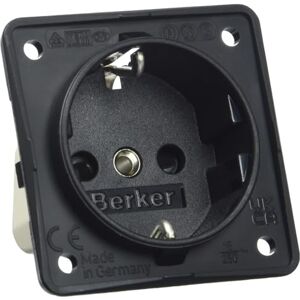 Berker 9419505 Integro Schuko zásuvka se zvýšenou ochranou proti dotyku, černá matná Berker 9419505 Integro Schuko zásuvka se zvýšenou ochranou proti dotyku, černá matná