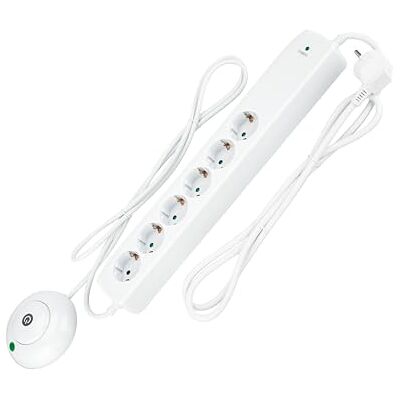 REV Zásuvková lišta vícenásobná zásuvka 6násobná, osvětlený nožní spínač, 1,4m kabel, 3500 W, bílá REV Zásuvková lišta vícenásobná zásuvka 6násobná, osvětlený nožní spínač, 1,4m kabel, 3500 W, bílá