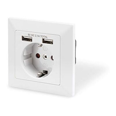 Digitus DA-70613 – zapuštěná zásuvka s USB-A nabíječkou – 1 kus – 2 USB zdířky – 5 V / 2,1 A celkem – 250 V 50 Hz – vestavná hloubka 32 mm – podmíněně použitelný design – čistě bílá RAL 9003 Digitus DA-70613 – zapuštěná zásuvka s USB-A nabíječkou – 1 kus – 2 USB zdířky – 5 V / 2,1 A celkem – 250 V 50 Hz – vestavná hloubka 32 mm – podmíněně použitelný design – čistě bílá RAL 9003