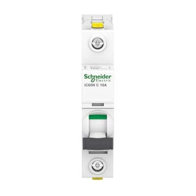 Schneider Electric Proudový jistič Acti9 iC60N, 1pólový, 10A, charakteristika C, 6kA, číslo výrobku A9F04110, 1 kus Schneider Electric Proudový jistič Acti9 iC60N, 1pólový, 10A, charakteristika C, 6kA, číslo výrobku A9F04110, 1 kus