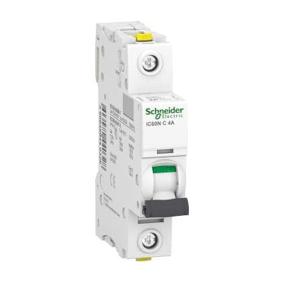 Schneider Electric Proudový jistič Acti9 iC60N, 1pólový, 4A, charakteristika C, číslo výrobku A9F04104 Schneider Electric Proudový jistič Acti9 iC60N, 1pólový, 4A, charakteristika C, číslo výrobku A9F04104