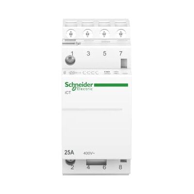 Schneider Electric Installationsschütz Acti9 iCT, 25A, 4S, 220-240V AC, 50HZ, Artikelnummer A9C20834 Schneider Electric Installationsschütz Acti9 iCT, 25A, 4S, 220-240V AC, 50HZ, Artikelnummer A9C20834